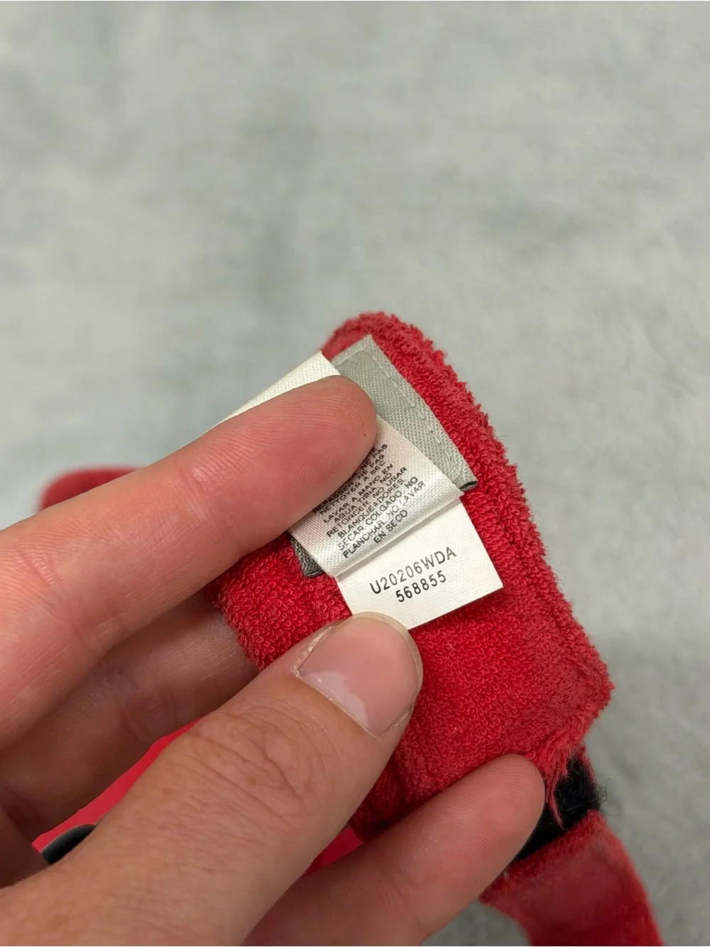 Vintage Nike Gray Tag Terry Cloth Visor Red Y2K Spellout Logo Hat Adjustable
